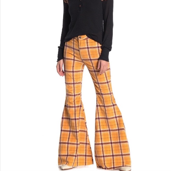 NWT Free People Just Float On Printed Cord Flares - Picture 7 of 8